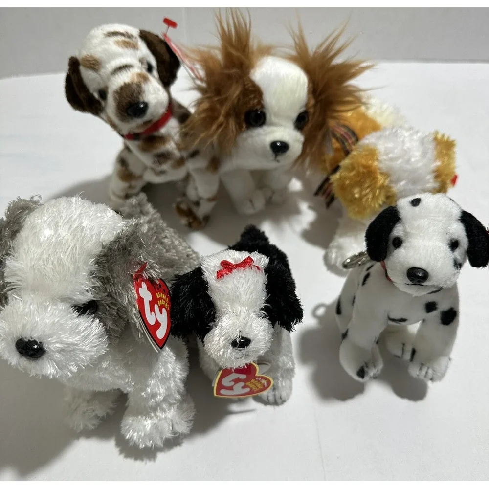 TY Beanie Babies Lot Of 30 Bones Puppy Dog Lot Doggies Pug Basset hound W Tag‎